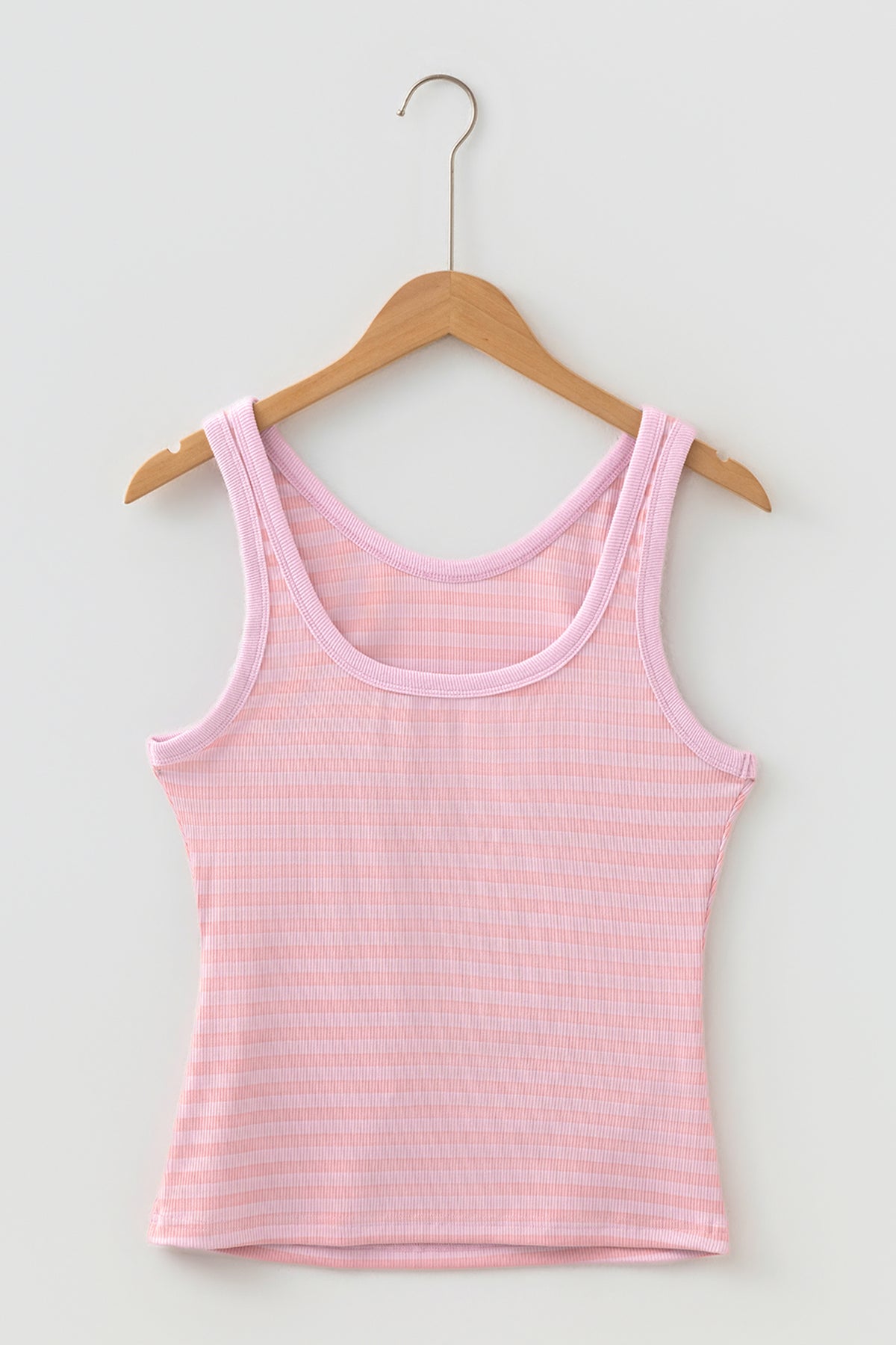 Yellow Stripe Ribbed Knit Slim Tank Top