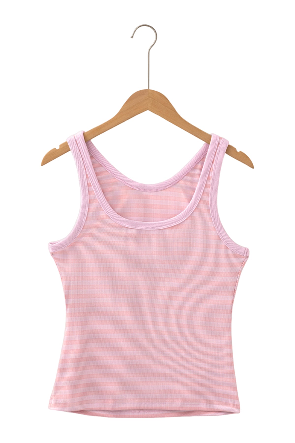Yellow Stripe Ribbed Knit Slim Tank Top