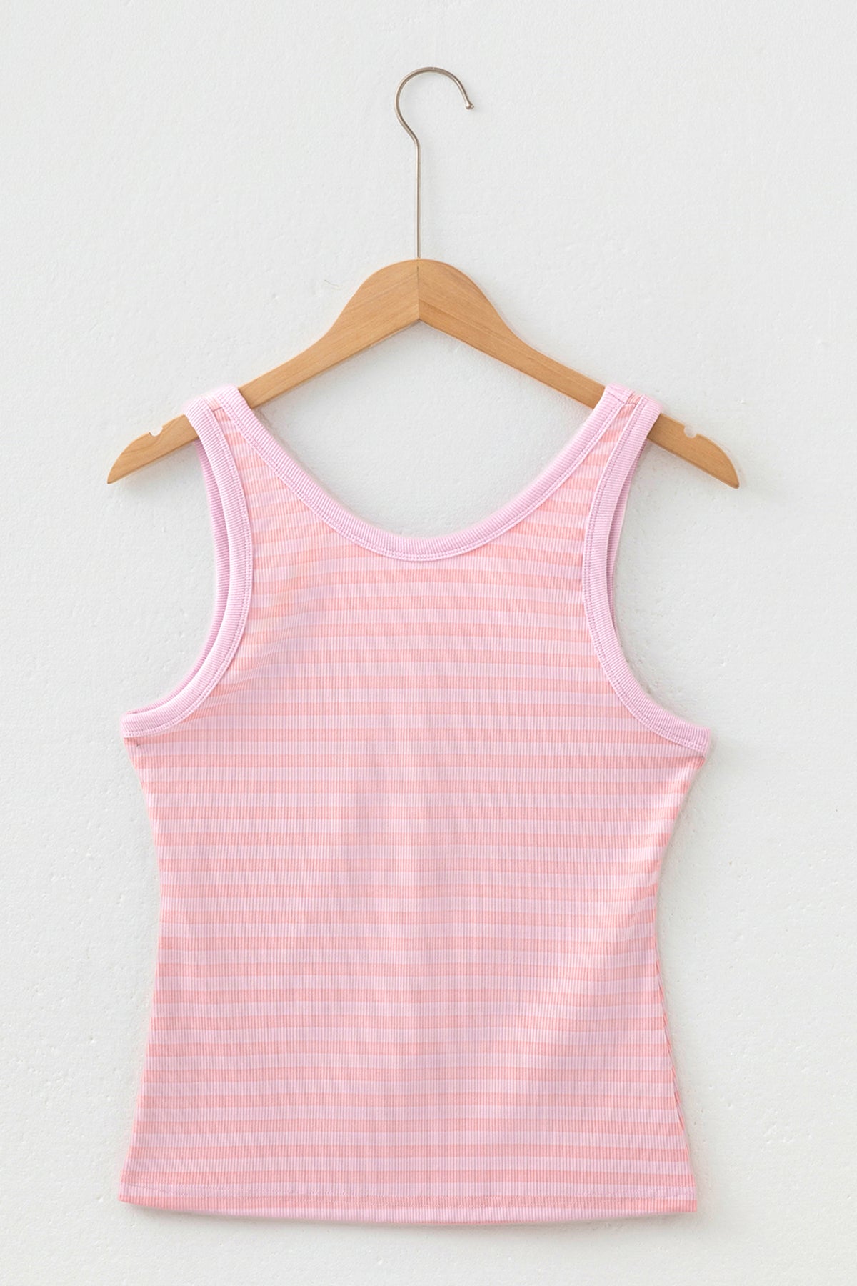 Yellow Stripe Ribbed Knit Slim Tank Top