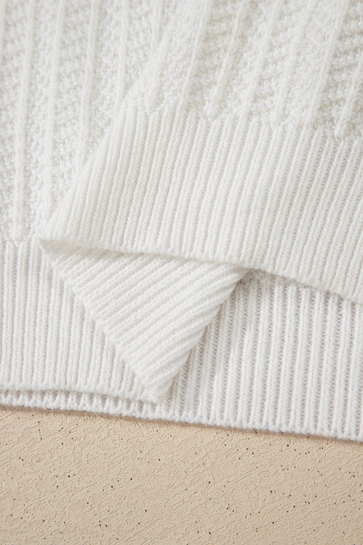 White Lets Play Rugby Pattern Textured Knit Casual Shift Sweater Vest