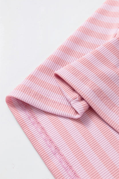 Yellow Stripe Ribbed Knit Slim Tank Top