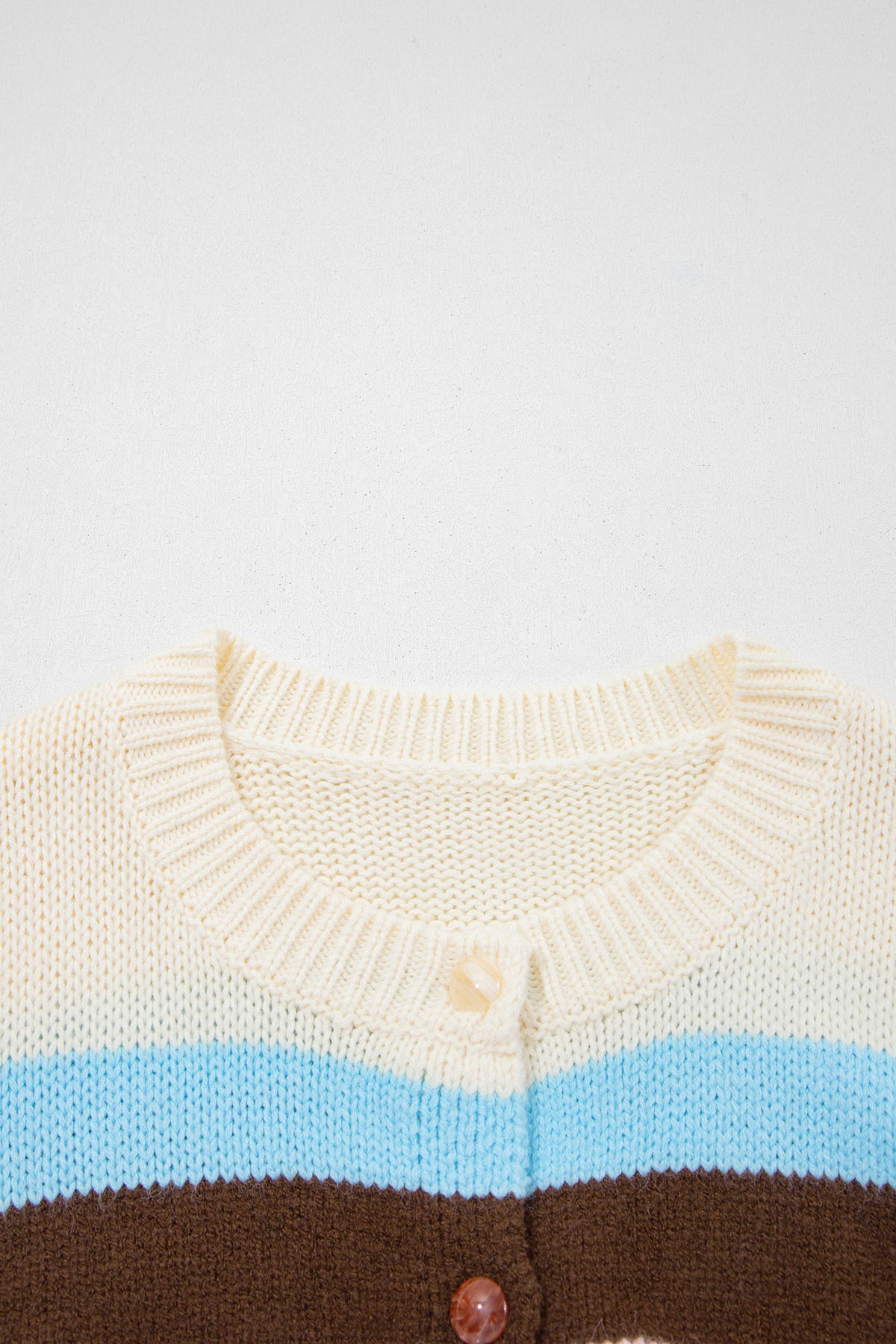 Pink Stripe Striped Colorblock Drop Shoulder Cardigan